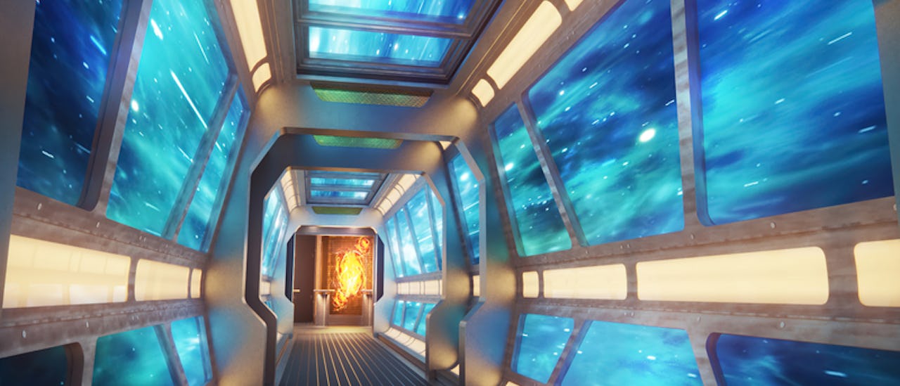 Ta del av den virtuella världen i "Galaxy Pavilion"