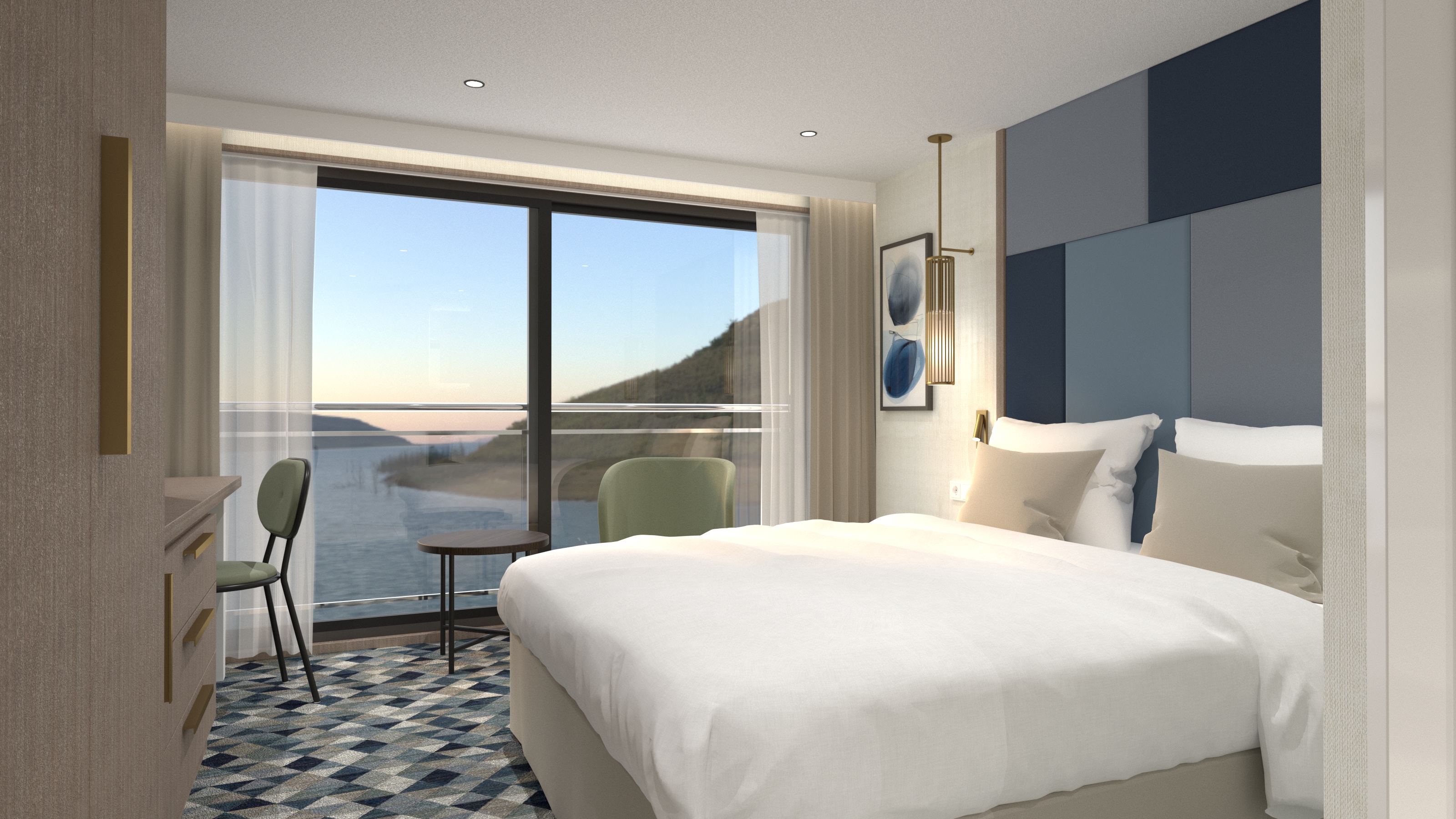 All cabins feature outside positions offering spectacular views of the charming sights along the riverbanks