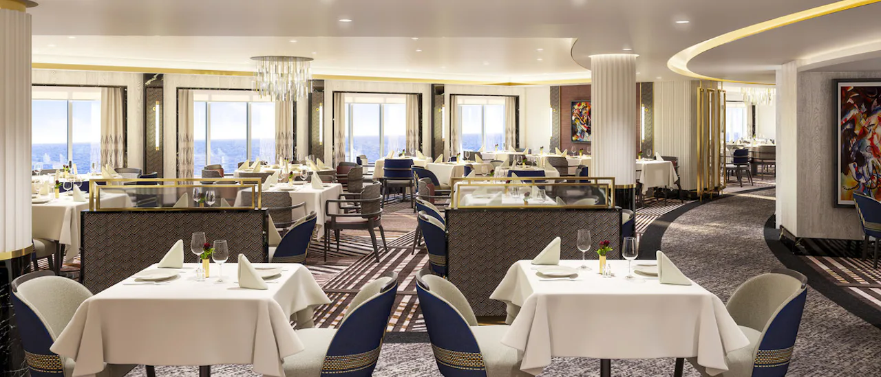 Britannia Restaurant – À la carte-restaurangen som ingår i kryssningsbiljetten.