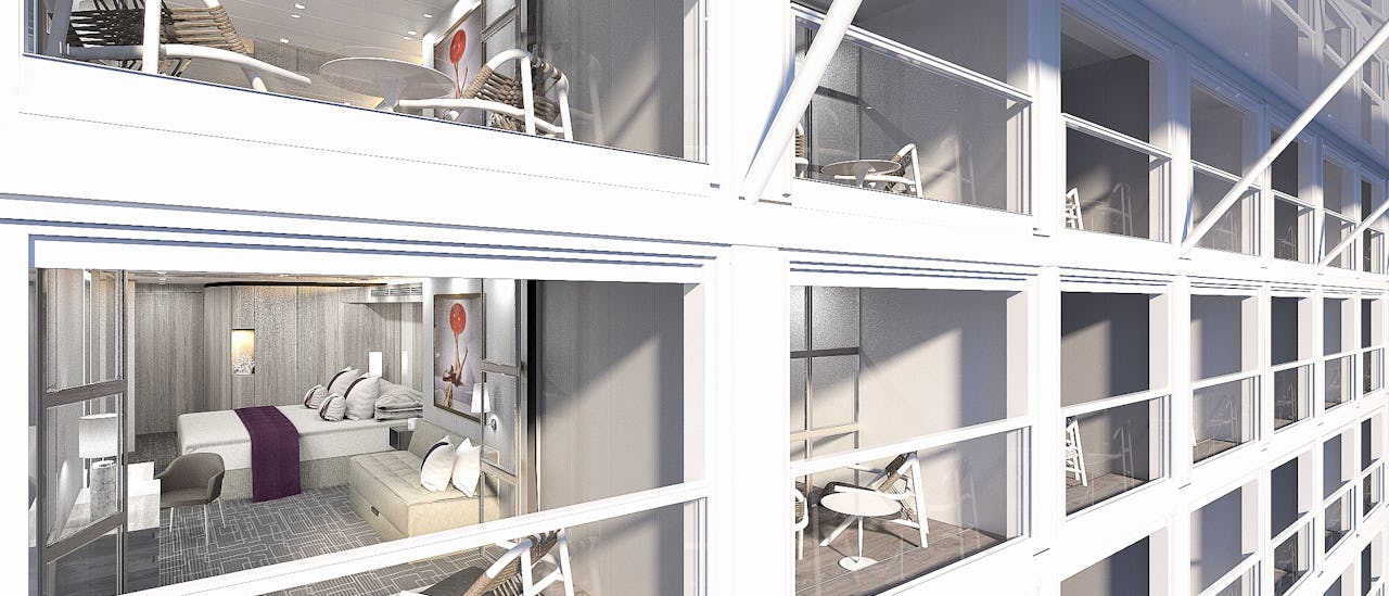 Panoramafönster eller din egen privata balkong - de flesta balkonghytter har en "infinity veranda"