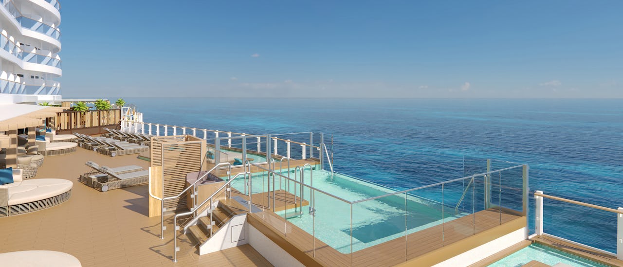 Ocean Boulevard, som går runt åttonde däck, erbjuder fantastisk 360-graders havsutsikt