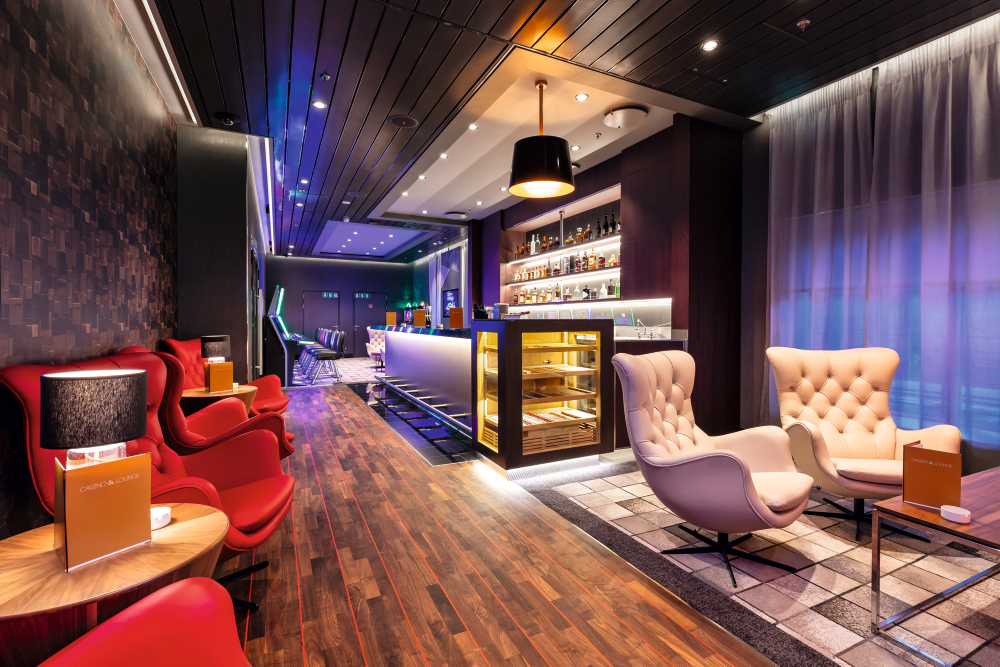 Casinot har en stylish loungeatmosfär