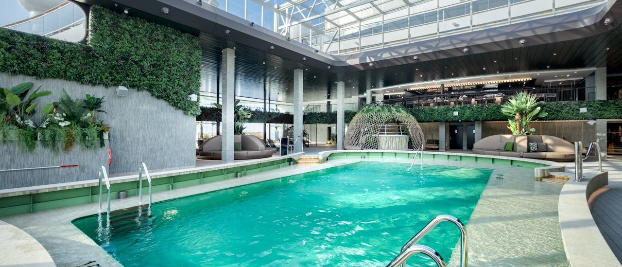 Den ultimata avkopplingen vid poolen i "Botanic Garden"