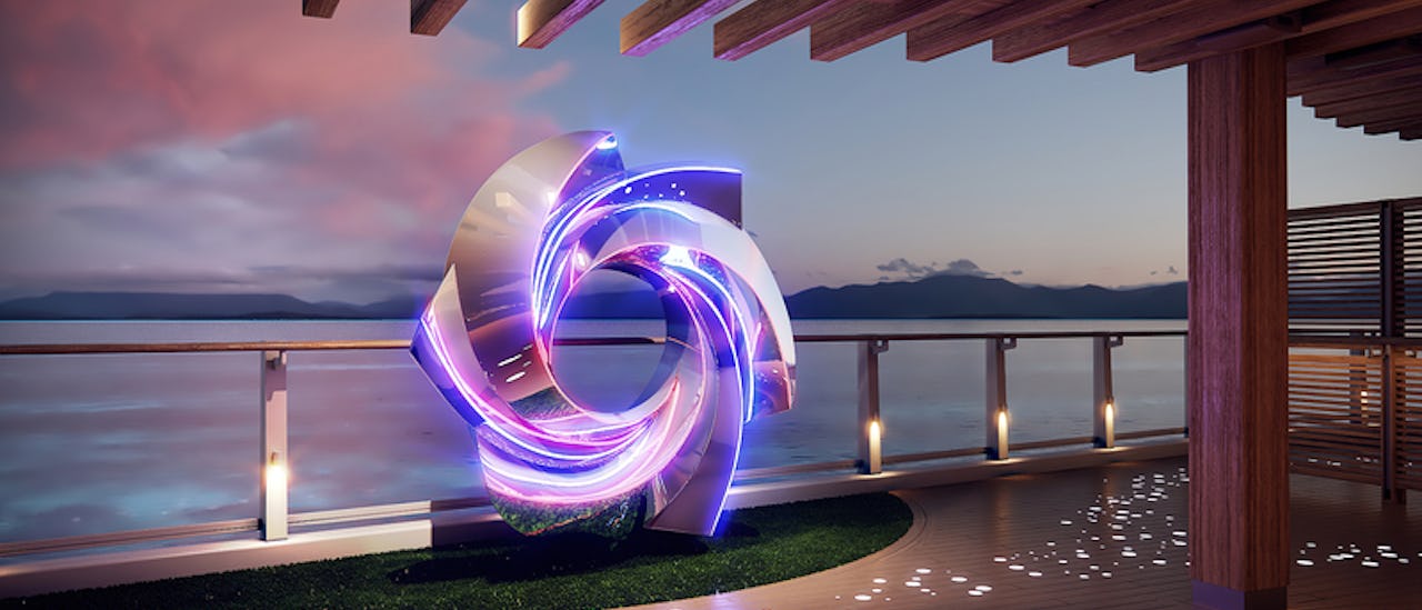 I The Concourse finns fartygets skulpturträdgård designade av Alexander Krivosheiw.