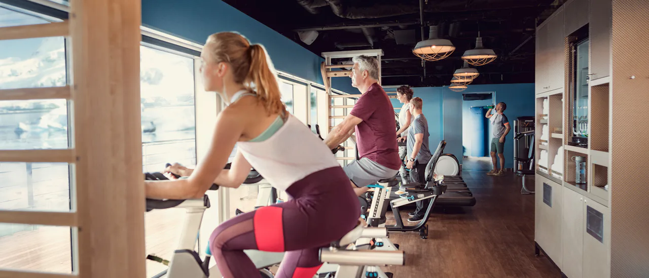 Gymmet och det separata kursrummet – båda med havsutsikt – kan användas från morgon till kväll