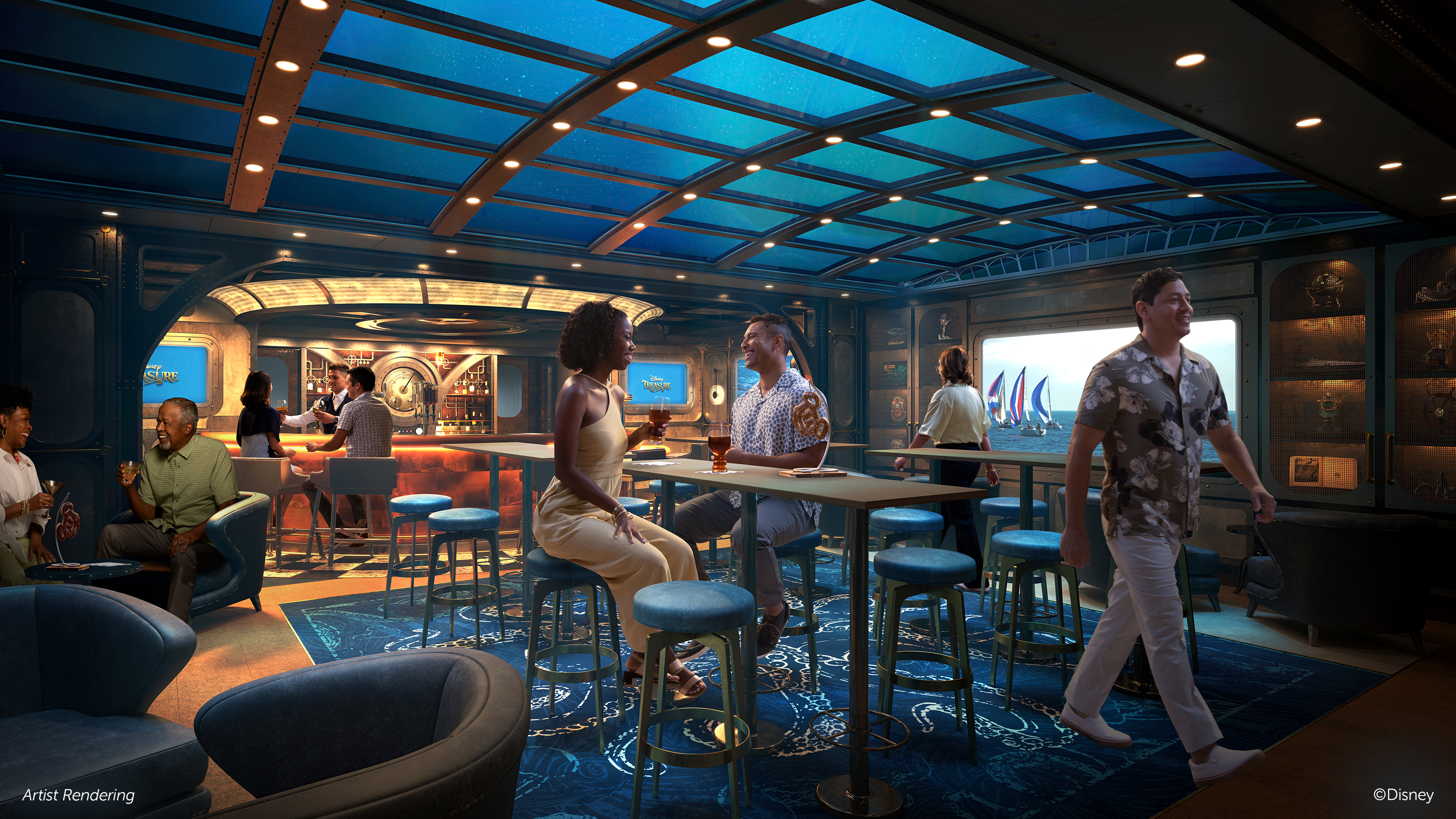 Periscope Pub is inspired by the 1954 movie "20,000 Leagues Under the Sea"