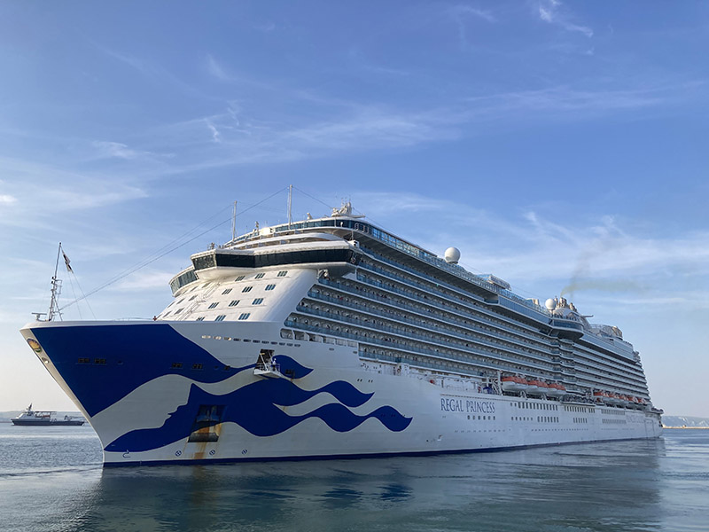 Bilden visar fartyget Regal Princess till havs