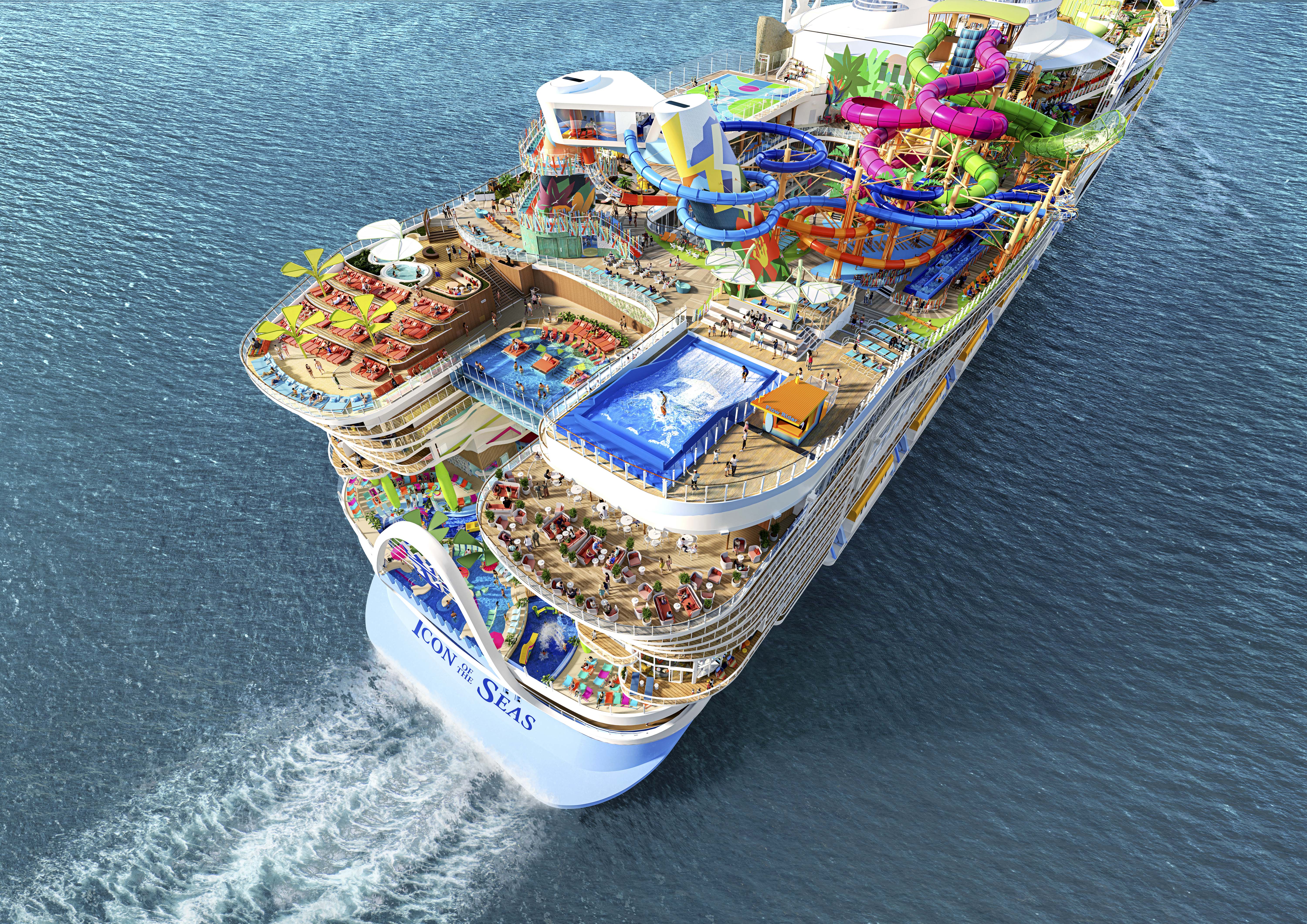 Bilden visar aktern på fartyget Icon of the Seas.
