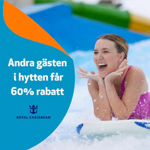 Andra gästen i hytten får 60% rabatt