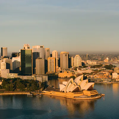 Bilden visar operahuset i Sydney.