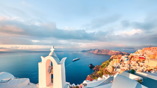 Bild på Santorini i medelhavet