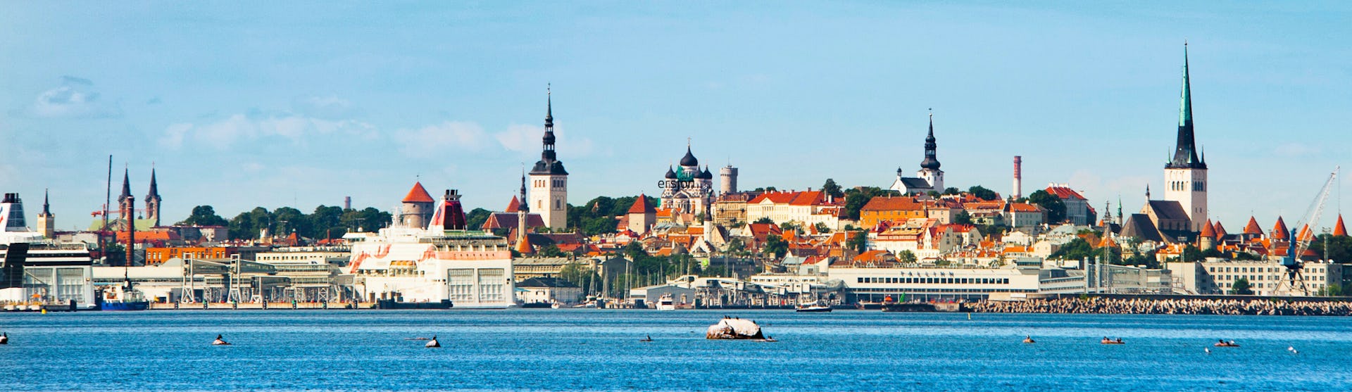 Upplev en kryssning i Östersjön med all sin historia. Bilden är tagen från vattnet mot staden Tallinn i Estland.