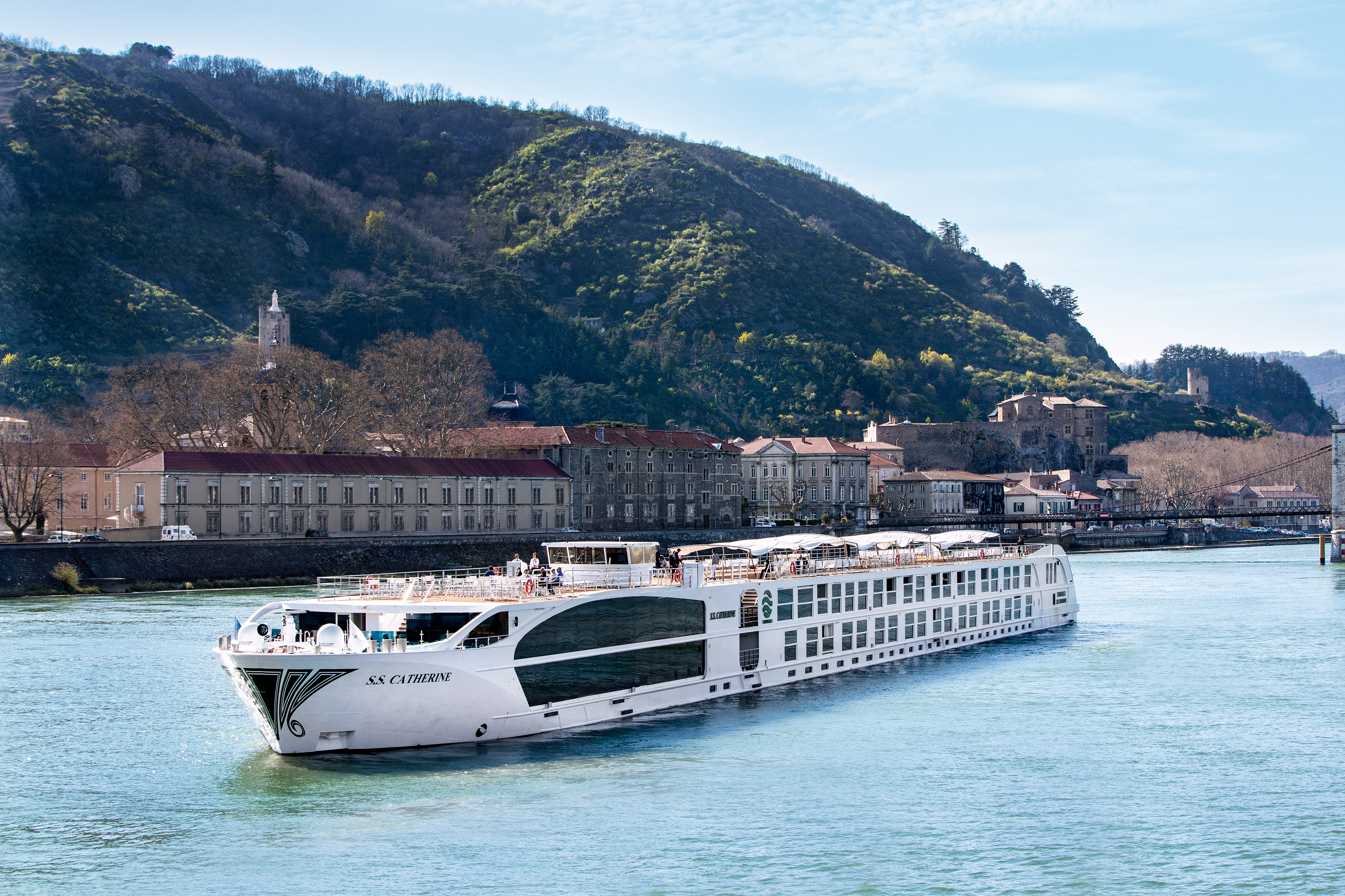 Bilden visar fartyget S.S Catherine från Uniworld River Cruises