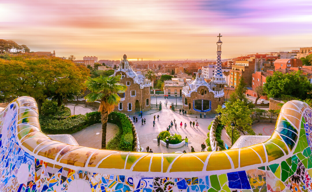 Bilden visar Park Güell i Barcelona 